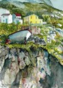 Newfoundland, Houses and Boat at Bauling