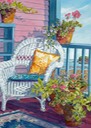 White Wicker and Pink Porch