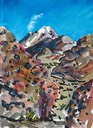 Sketch with Active Volcano on Salar Tour