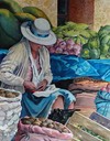 Woman and Vegetables 21" x 15"