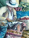 Woman and Vegetables 7" x 5"