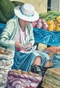 Woman and Vegetables 29" x 21"